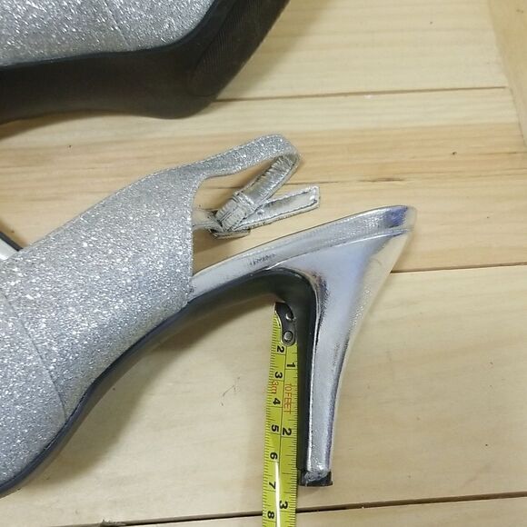 Women’s Sexy Silver Glitter Heels sz 10 - Picture 9 of 9